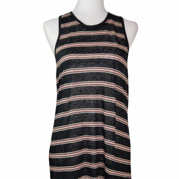 Joie Brellen Twist Back Slub Linen Jersey Midi Dress In Caviar Runs Small NEW - Picture 7 of 13